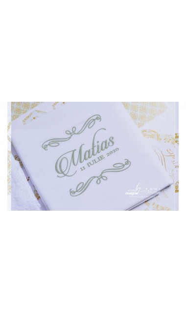 Trusou de botez de lux cu gold si verde menta si motive baroc Luxury 22